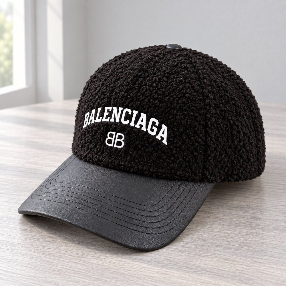 Balenciaga Black Teddy Leather Cap - Picture 4 of 6